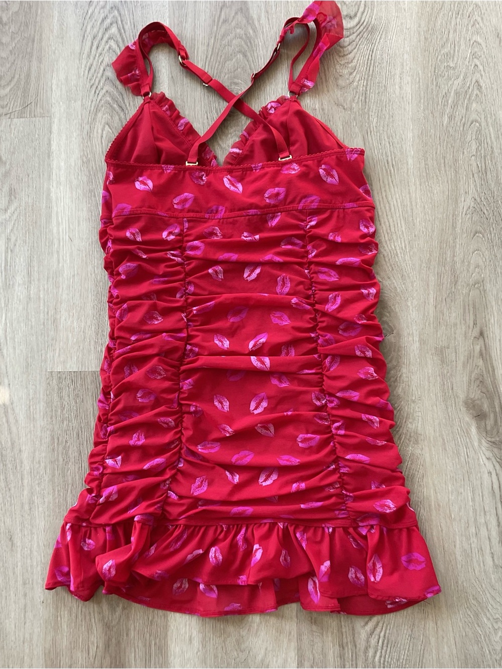 Torrid Ruched Mesh Ruffle Bodycon Chemise Size 1 - Picture 5 of 12